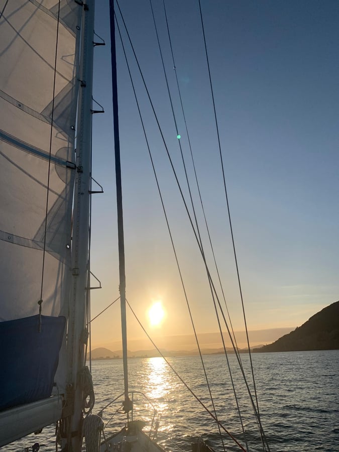 Llegando a nuestro fondeadero, España