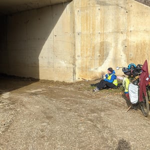 Lunch Sheltered By A Bridge by Simon &amp;amp; Lucy