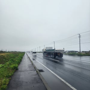 Long flat boring busy road by St John