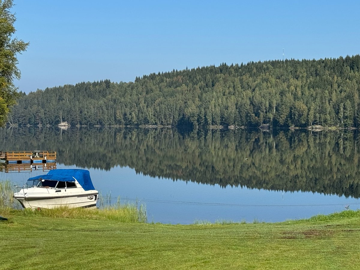 Campingplatz, als sich der Nebel lichtete, Schweden