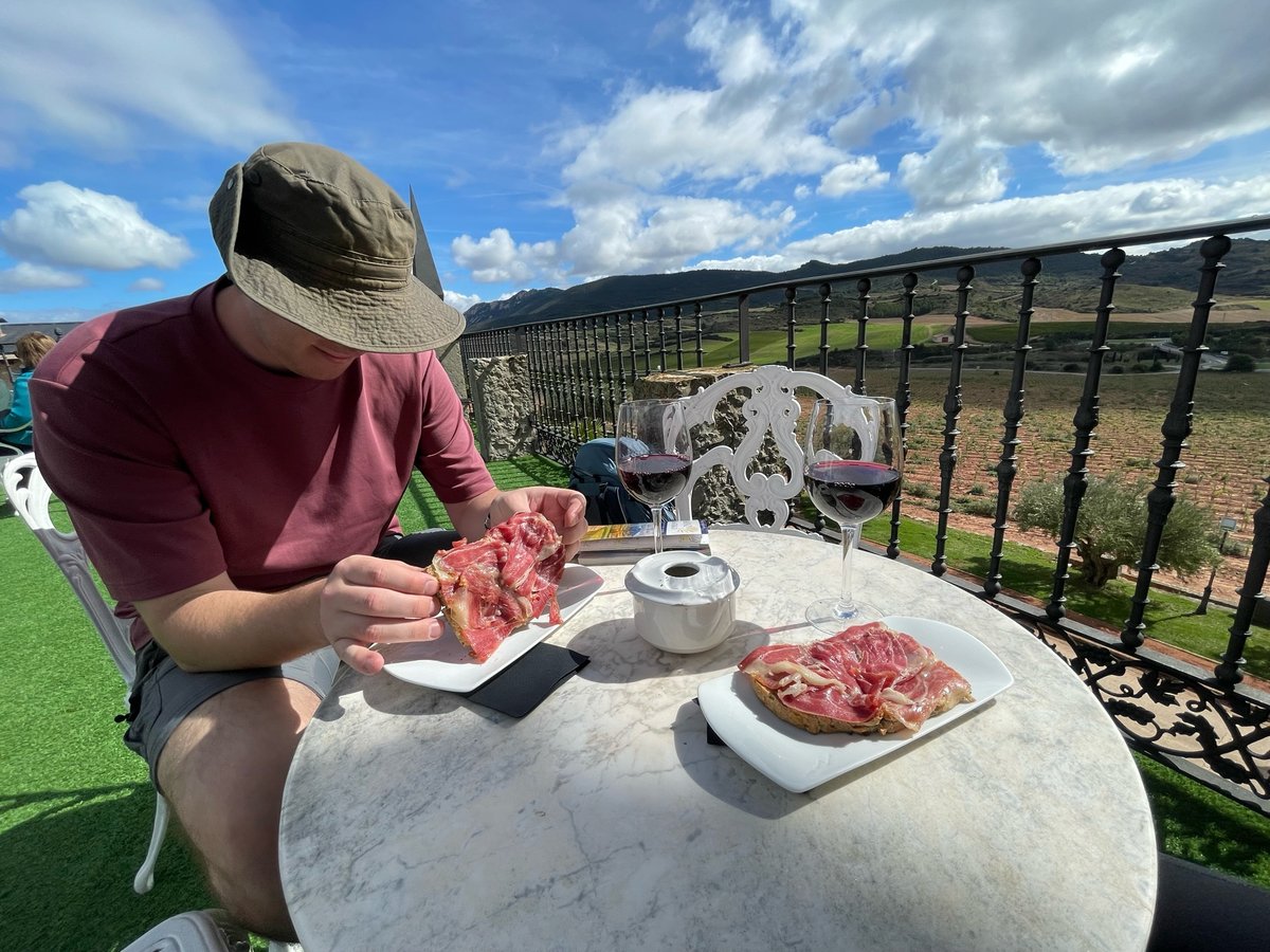 Delicious Pintxos Overlooking A Vineyard, Spain