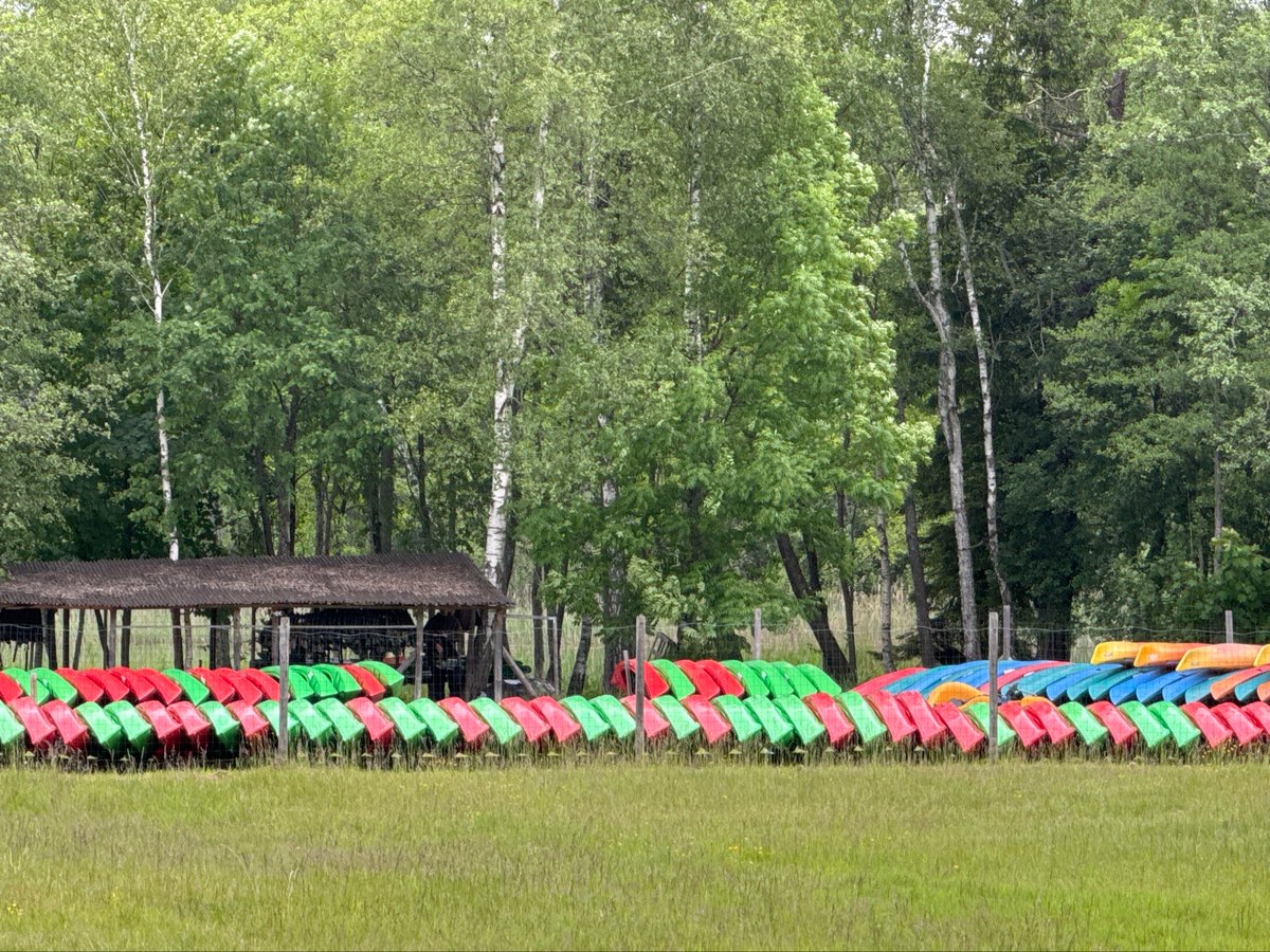Kayaks by a lake waiting for the summer!, Lithuania