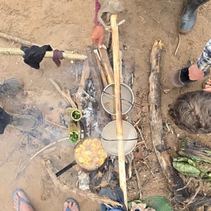 Camp On A River Bank by David