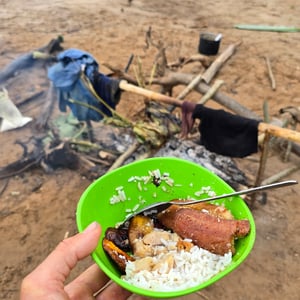 Camp On A River Bank by David