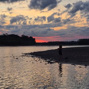 Camp On A River Bank by David