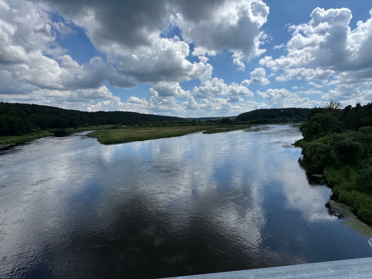 Der Fluss Nemunas bei Merkinē, Litauen
