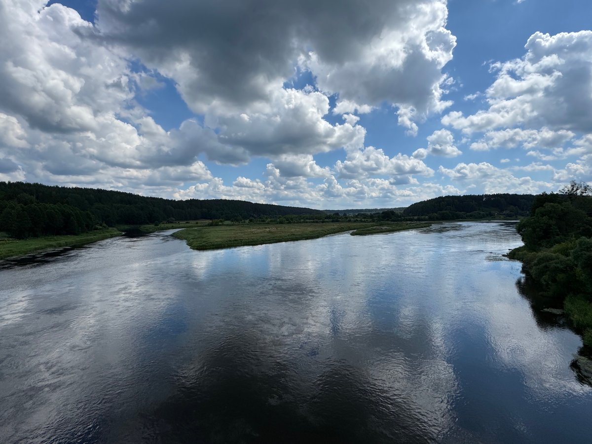 Der Fluss Nemunas bei Merkinē, Litauen