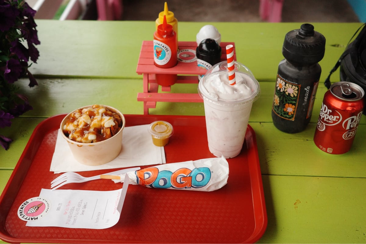 Poutine And Milkshake At Casse-Croûte, Canada