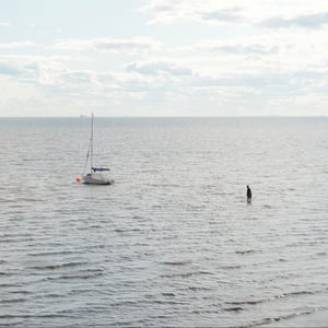 A Man And His Sailboat by Jeremy