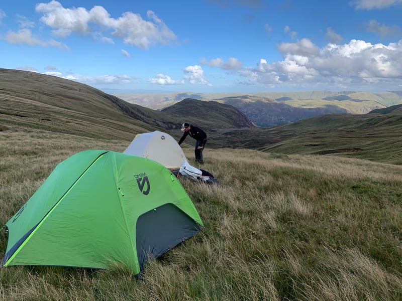 Camping For The Night, day 1 of Hiking The Lake District