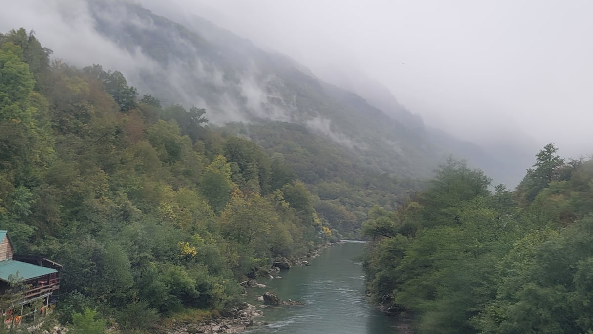 Rivers and snow-capped mountains on the way into Bosnia and Herzegovina, Bosnia & Herzegovina