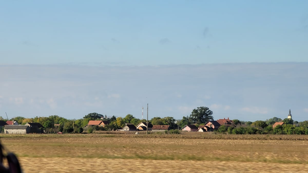 Paesaggio della campagna di Belgrado lungo il percorso, Serbia