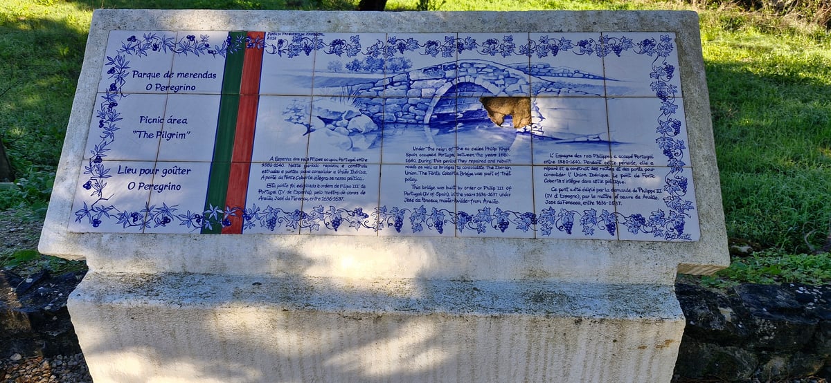 Old Bridge And Info Boards, Portugal