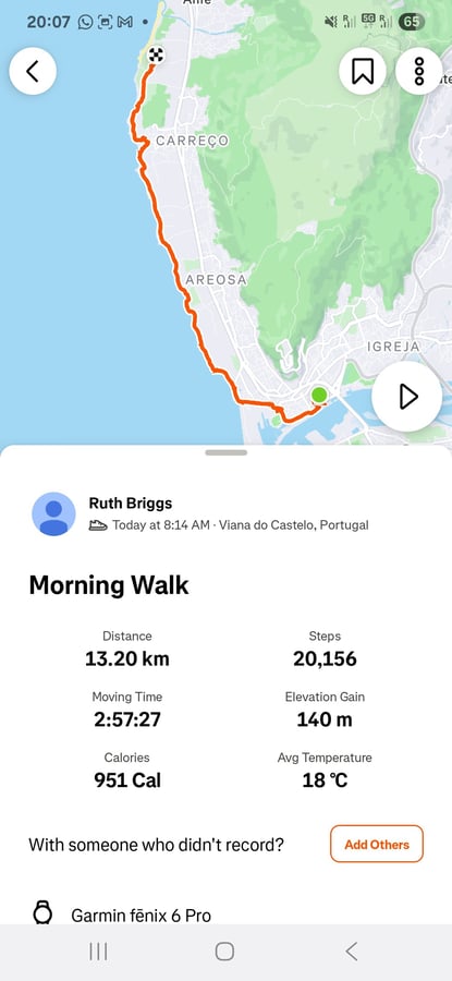 Cosa pensa Garmin che sia successo, Spagna