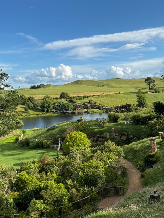 Great view from our first farm camp site, New Zealand