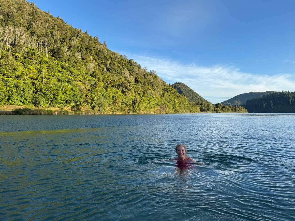 Sauna and dip in The Blue Lake, New Zealand