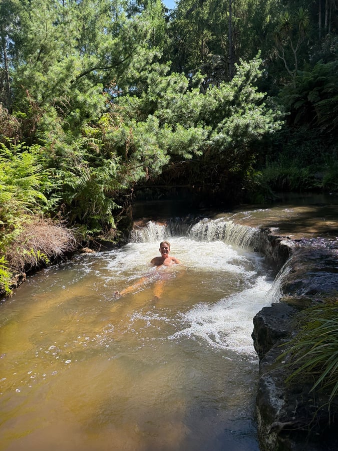 Kerosene Creek a hot spring stream, New Zealand