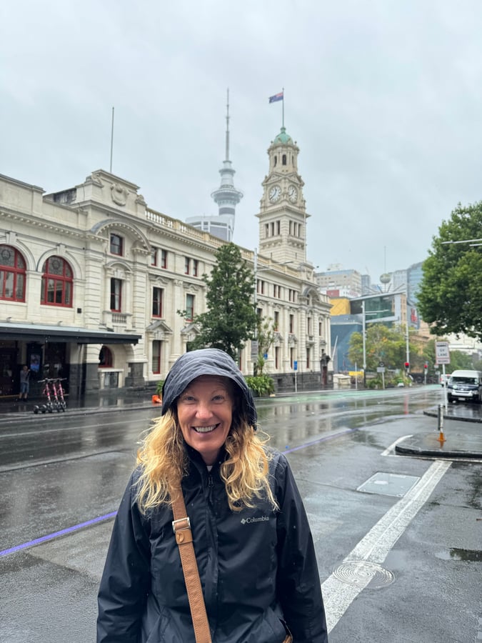 A wet and windy Auckland, New Zealand
