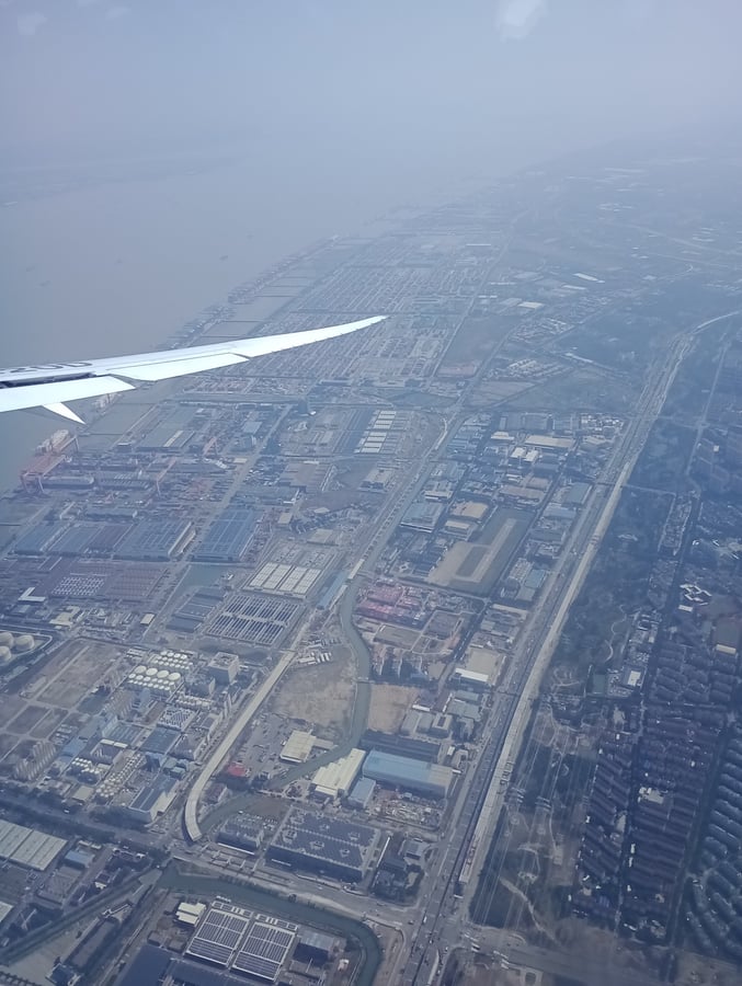 Shanghái desde el avión, China