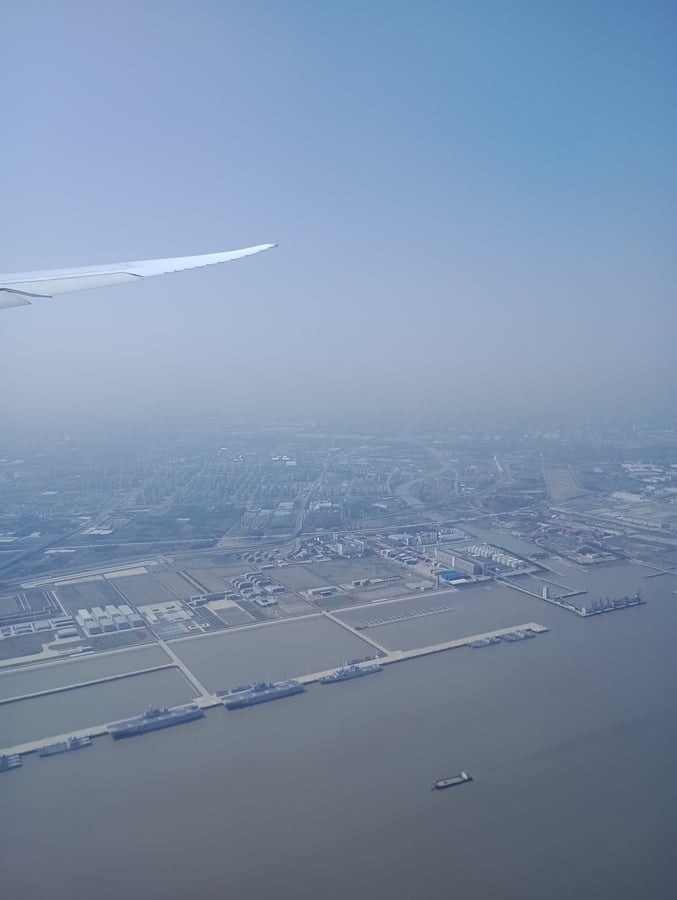 Shanghái desde el avión, China
