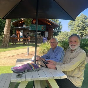Penrith cafe awaiting river trip. by Greg