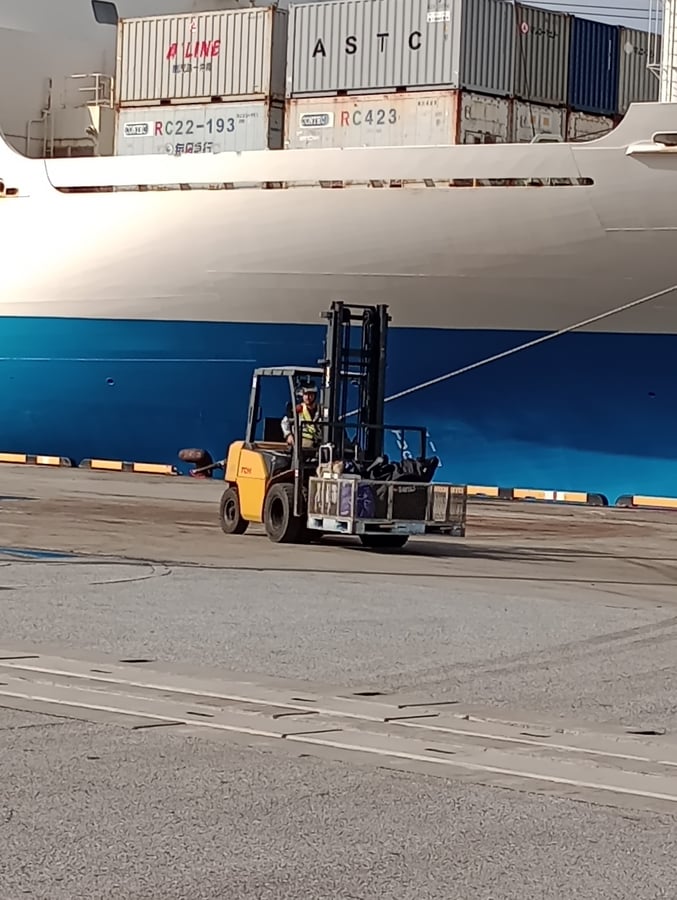 Boarding ship for Amami, Japan