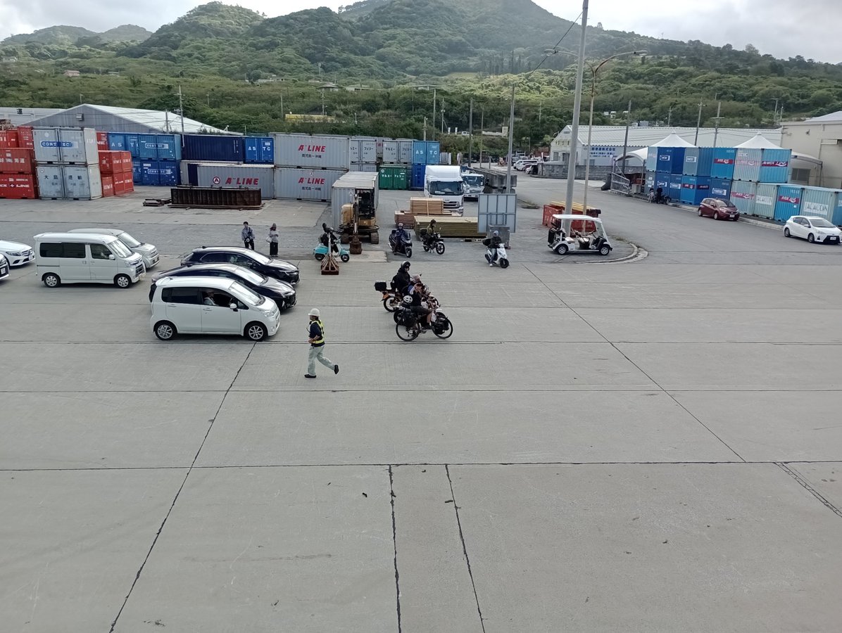 Boarding ship for Amami, Japan