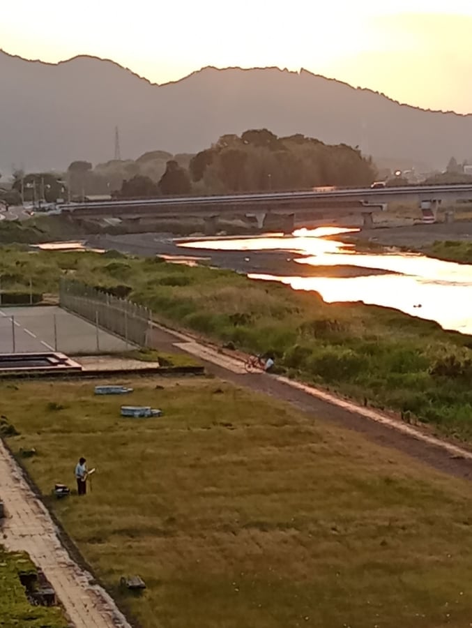 Playing sax by the river!, Japan