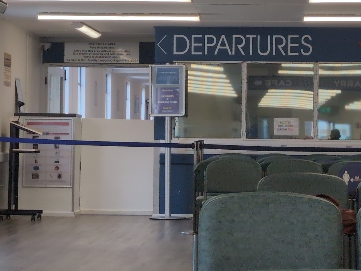 Ferry terminal. Journey end (Hopefully!), England