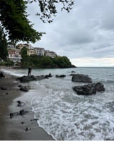 Fin de journée, étirements sur la plage, Turquie