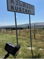 Rustavi from the high road to border, Georgia