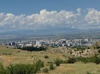 Rustavi from the high road to border, Georgia