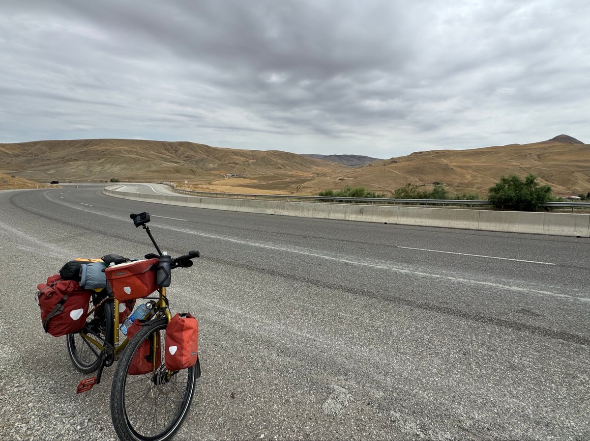 First steep climb today in semi-desert, Azerbaijan