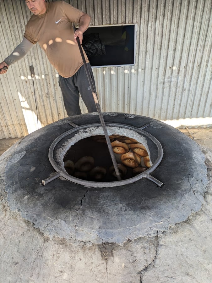Local bread and small shop, Uzbekistan