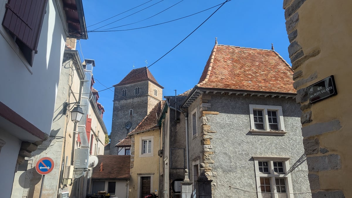Evening meal and town, France
