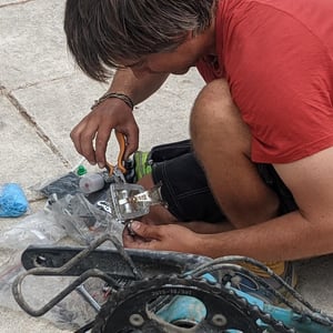 Fixing Lucy's Pedal... by Simon &amp;amp; Lucy