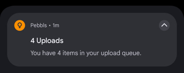 Pebbls upload notifications